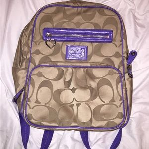 Purple coach back pack